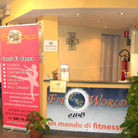 Sala ingresso Palestra Fitworld Club Salerno